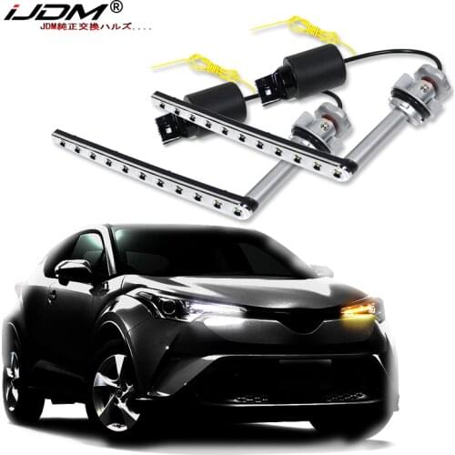 IJDM BAU15S LED DRL Turning Flashing Signal Yellow Light For Toyota C-HR 2017-19 Daytime Running Light For CHR 2019 ACCESSORIES