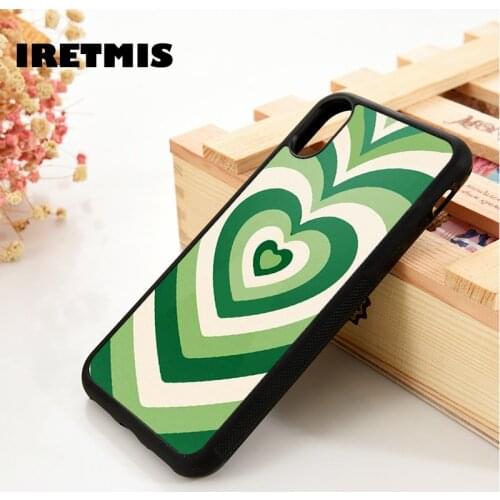 Iretmis 5 5S SE 6 6S TPU Silicone Rubber Phone Case Cover for iPhone 7 8 Plus X Xs 11 12 MINI Pro Max XR Matcha Love