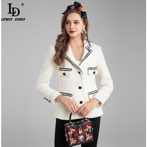 LD LINDA DELLA Women's White Jackets