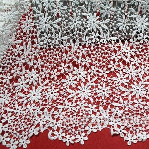 #Hot Fashion Pure White African Guipure Lace Fabric Cupion Lace Fabric For Nigerian Wedding Free Shipping,5Yards/Lot