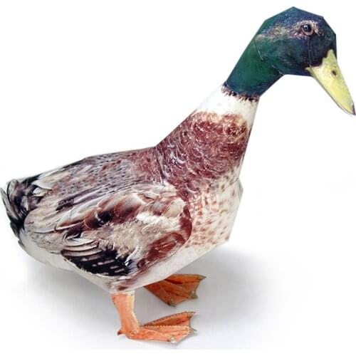 Mallard Duck Paper Model Realistic Animal Mini Cute 3D Papercraft DIY Kids Adult Handmade Construction Craft Toys WE-022