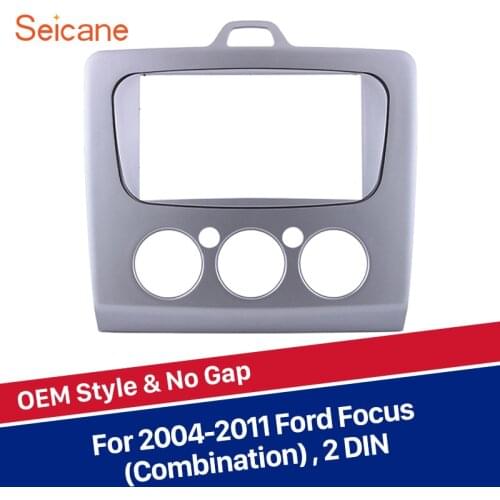 Seicane 2 Din Panel Plate refitting Frame Dash Mount Kit Car Radio Fascia for 2004-2011 Ford Focus 173*98/178*100/178*102mm