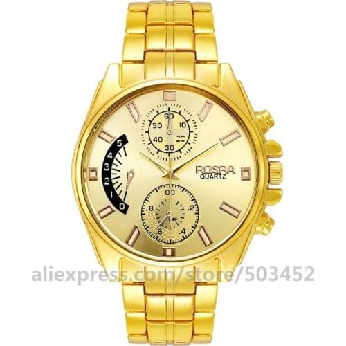 100pcs/lot ROSRA 8743 Watches For Men Business Luxury Strip Scale Steel Belt Watches High Grade Round Dial Quartz Watch Relogio