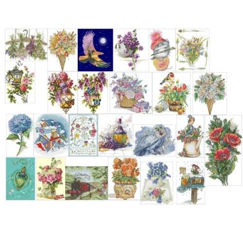 YIXIAO Counted Cross Stitch Kit Cross stitch RS cotton with cross stitch Lanarte Luca-s B104 eggs and flowers
