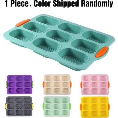 New 9 Holes Stomates Silicone Baking Cake Mold Bakeware Food Grade Party Cooking Tools Hamburger Mold Bread Mold