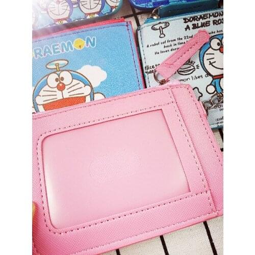 1PCS Doraemon Anime Plush Card Holder PU Cartoon Credit ID Bags Zipper Coin Bus Card Wallet Kid Girls Gifts New