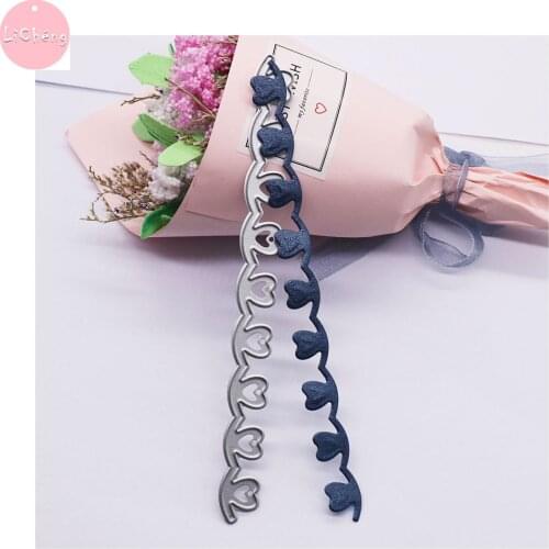 Heart Edge Metal Cutting Dies Scrapbooking Embossing Folder for Cards Making Craft Stencils Clear Stamp and Slimline Card Dies