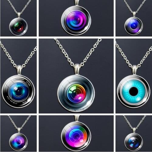 Camera Lens Photo Glass Dome Pendant Camera Lens Necklace Jewelry Photographer Birthday Gift