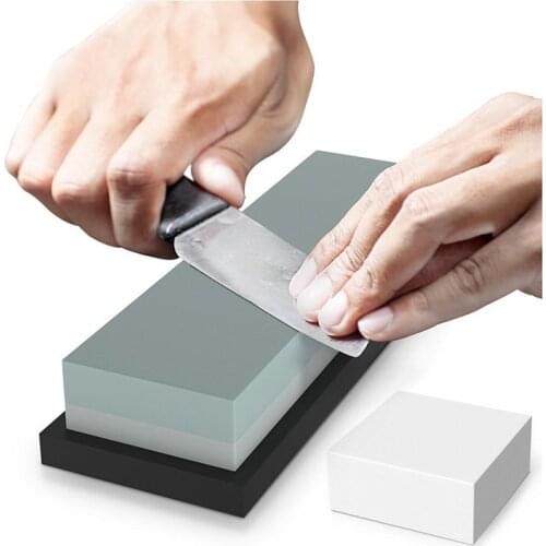 Premium Whetstone Sharpening Stone 2 Side Grit 400/1000 | Knife Sharpener Waterstone with NonSlip Rubber Base & Flattening Stone
