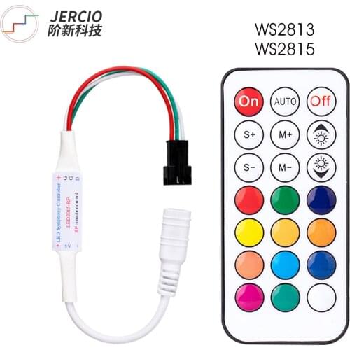 WS2811 Full-color 5V remote control WS2812B magic RF radio frequency IR mini 21 button 12V controller