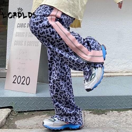 LORDLDS Women Leopard Print Pants Fashion Y2k Vintage Streetwear Loose Korean Style Sweatpants High Waisted Straight Trousers