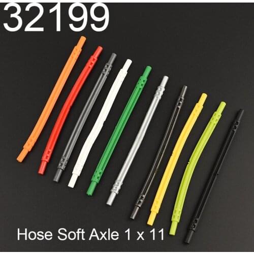 10PCS 32199 High-Tech Hose Soft Axle 1x11 Building Block Bricks Accessories Parts MOC DIY Education Build Toys