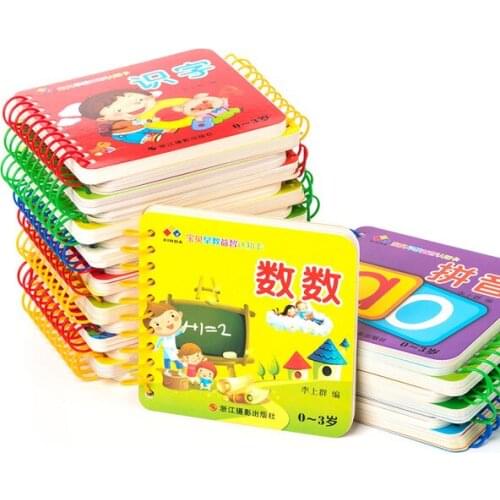 10pcs/set New Early Education Baby Preschool Learning Chinese characters cards with picture ,Chinese book with pinyin English