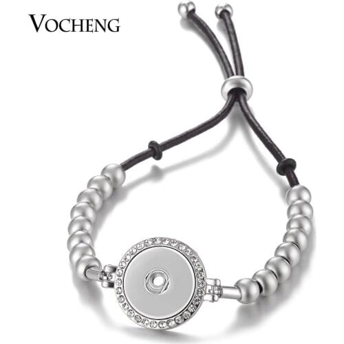 10PCS/Lot CCB Beads Ginger Snap Charms Adjustable Bracelet 2 Styles for 18mm Button Jewelry NN-564*10