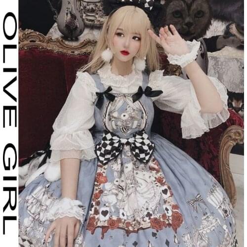 2021 Jsk Lolita Dress Gothic Retro Dark Funeral Lolita Dress Suspender Harajuku Cool Fashion Cosplay Female Sleeveless Dress