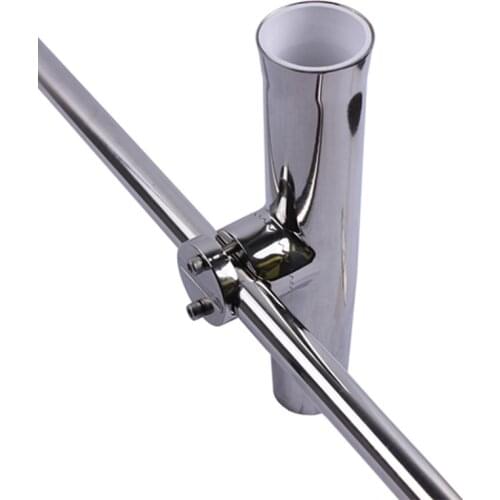 2X Stainless Steel Fishing Rod Holder For Boat Yacht Adjustable Clamp-on 1"-1-1/4“ Rail Mount
