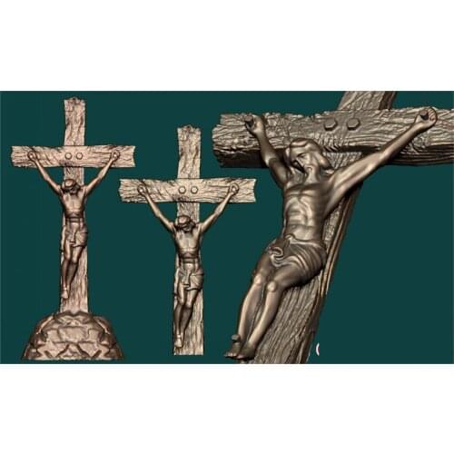3d model relief for cnc in STL file format Cross Jesus