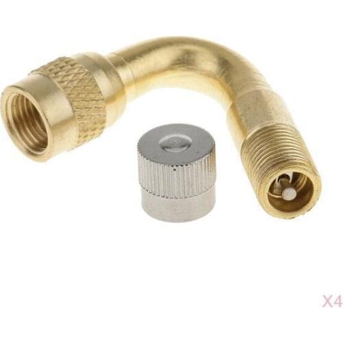 4pc 45 Degree Brass Metal Tire Valve Extension Adaptor Adapter for Car Motor