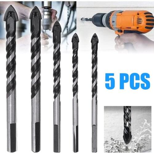 5pcs Multifunctional Drill Bits Triangular Perforator Ceramic Tile Drill Handle Marble Power Tool Drill Bit