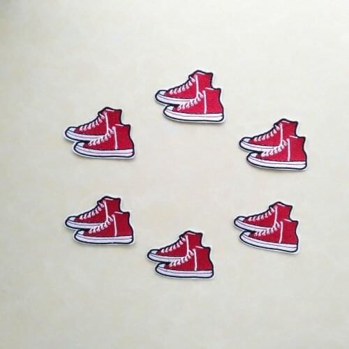 6pcs/lot Shoes Applique Embroidered Iron on Fabric Patches For Clothes Bag Shoes Cap Cute Sticker Diy Craft Repair Decoration