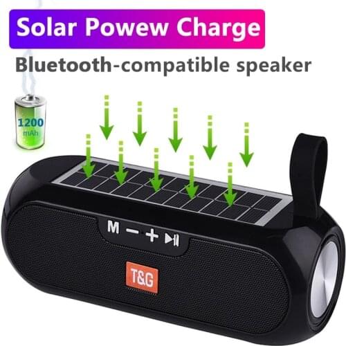 Solar charging Bluetooth-compatible Speaker Portable Column Wireless Stereo Music Box Outdoor Waterproof altavoces