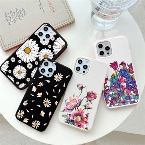 Black White Flower For Samsung Galaxy A50 A51 A52 A70 A71 A72 A32 A31 A21S A12 S21 S20 FE S10 S9 Plus S10EFundas Cover Cases