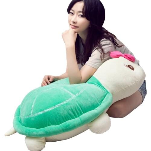 Fancytrader 39'' Big Turtle Plush Toy Giant Soft Anime Cartoon Tortoise Pillow Doll Gift for Kids Home Decoration 100cm 2 Sizes