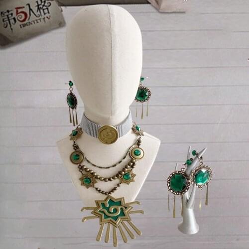 Halloween High Quality Women Hot Game Identity V Cosplay Accessories Set Cos Patricia Dorval Cosplay Luca Balsa Earring Necklace