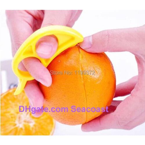 Best Price 500pcs/lot Citrus Peeler Knife Cutter Peel Orange Opener Peeler Slicer Cutter Plastic Lemon Citrus Fruit Skin Remover