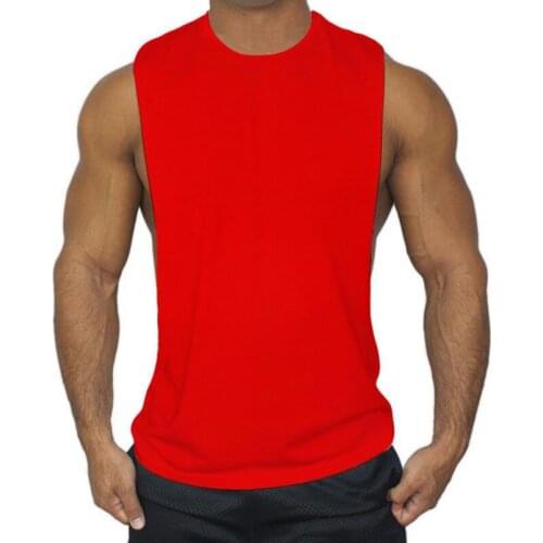 Muscleguys Brand Vest Mens Gym Tank Tops Low Cut Shirt Sexy Mens Tops Tees Fitness and bodybuilding singlet tanktop Sportswear