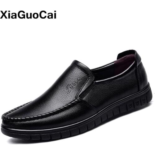 Man Genuine Leather Casual Shoes Autumn Winter Fathers Footwear For Men Soft Slip-on Male Loafers Flats Hot Sale High Quality