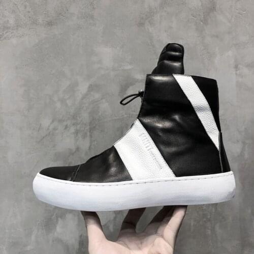 Male han edition British wind leather boots mens leather boots fashion cool boy Martin leather riding boots rubber soles