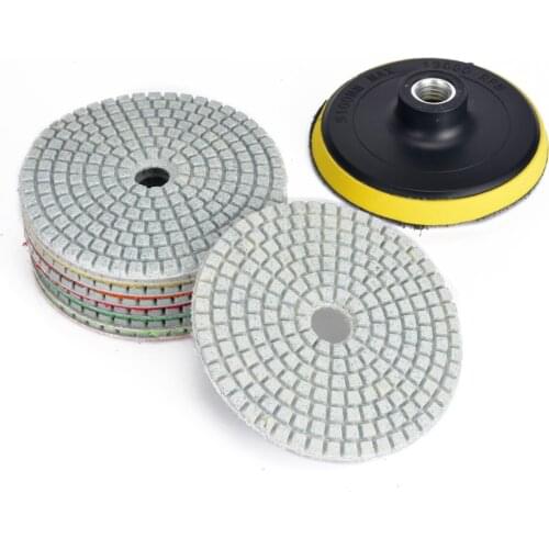 9Pcs/Set 4 Inch Wet Dry Diamond Polishing Pad Kit For Granite Concrete Marble Polish 30/50/100/200/400/800/1500/3000 Grit Pad