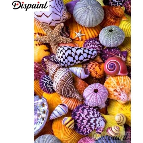 Dispaint Full Square/Round Drill 5D DIY Diamond Painting "Shell conch" Embroidery Cross Stitch 3D Home Decor A10492