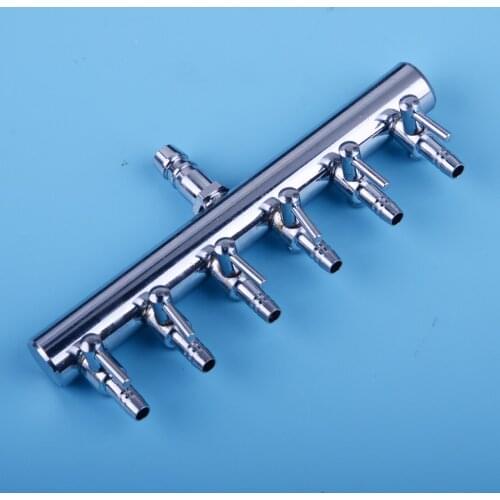 New 6 Ways Stainless Steel Air Splitter Aquarium Accessories Airline Tubing Fish Tank Flow Controller Pump Switch Lever Valve