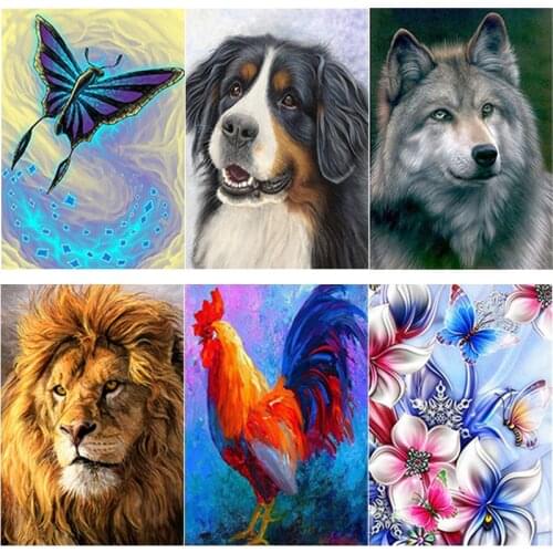 New 5D DIY Diamond Painting Scenery Cross Stitch Tiger Animal Diamond Embroidery Full Square Round Drill Mosaic Home Decor Gift