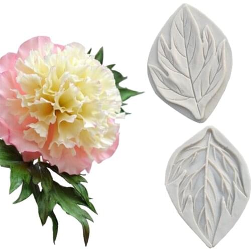 NEW Peony Leaf Veiners Silicone Mold Flower Making GumPaste Floral Petal Fondant Cake Decorating Tools M2492