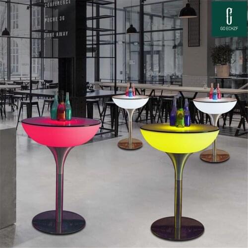 New Led Bar Chair Stool Waterproof Rechargeable Bar Chair seat 16 color changing LED Bar Furniture supplies coffee table