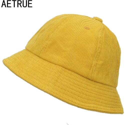 AETRUE Women Bucket Hats Men Blank Bob Caps Panama Sad Solid Flat Hats For Women Cap Snapback Cotton Boonie Sun Bucket Cap Hat