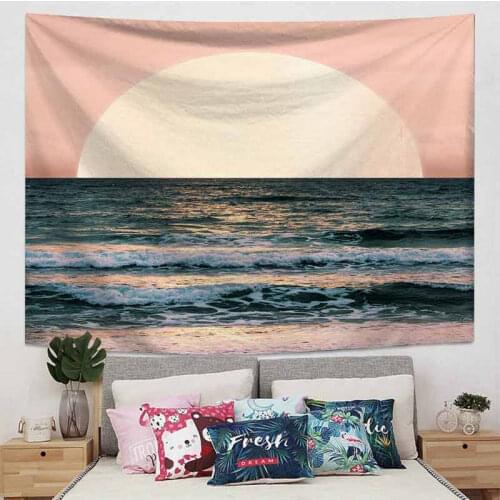Psychedelic Natural Scenery Wave Sun Tapestry Wall Hanging Celestial Wall Cloth Tapestry Wall Carpet Dorm Decor Trippy Tapestry