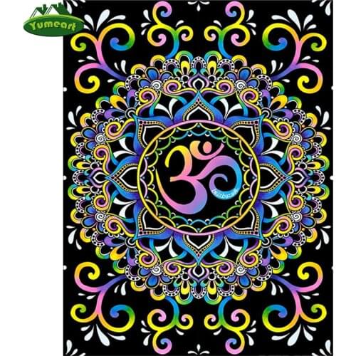 Christmas Gifts Diamond Painting Full Square DIY Diamond Mandala Buddha OM Yoga Wall Pictures Diamond Embroidery Colorful Flower