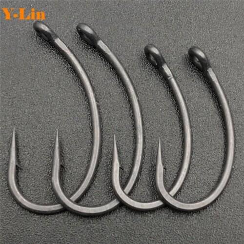 Carp fishing hooks barbed barbless CURVE SHANK KRANK WIDE GAPE Made in japan Brand quality chod hair rigs hooks