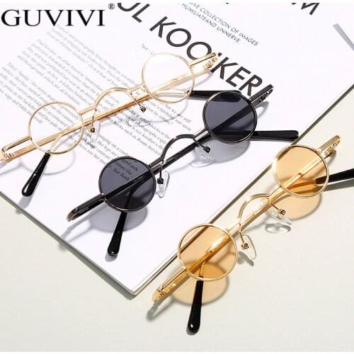 Steampunk Round Sunglasses Women Mirror Vintage Sunglasses Men Small Frames Retro Sunglasses Brand Designer Glasses Eyewear