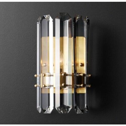 Retro American style LED Wall Light Fixture Crystal Wall Sconce Lustres Beside Lamps for Bedroom Bathroom