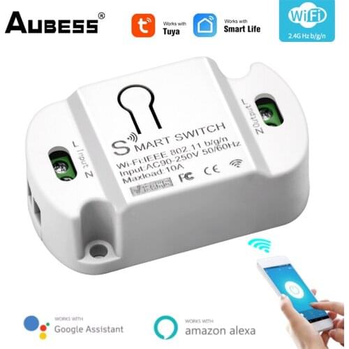 10A Wifi Smart Switch Timer Wireless Switches Remote Control Smart Switch Smart Life / Tuya APP Works With Alexa Google Dropship