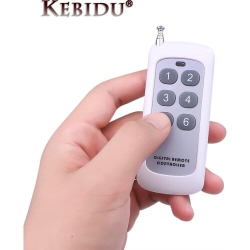 Kebidu 433Mhz Universal Wireless Remote Control Switch DC 12V 6CH Relay Receiver Module RF Transmitter For Smart Home Lighting