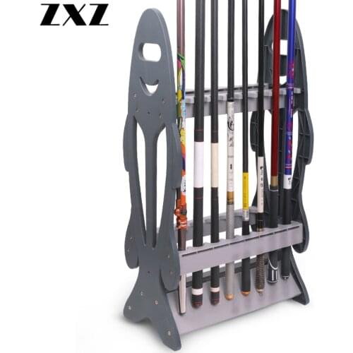High Quality Portable Removable Simple Fishing Rod Storage Rack Display Rod Holder Fish Shaped Fishing Rod Storage Stand 16 Slot