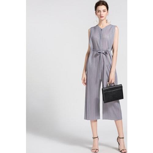 天裴褶皱 Womens Evening Trouser Overalls
