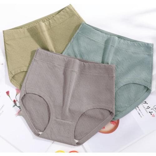 XL~6XL Breathable Cotton Briefs High Waist Panties Summer Underwear For Women Lingerie Antibacterial Underpants Female Intimates
