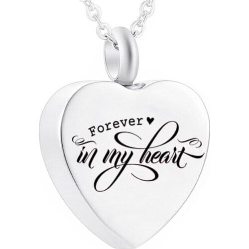 Cremation Jewelry Heart Shaped Stainless Steel Urn Pendant Small Ashes Memorial For Humans/Pets With Filling Kit
